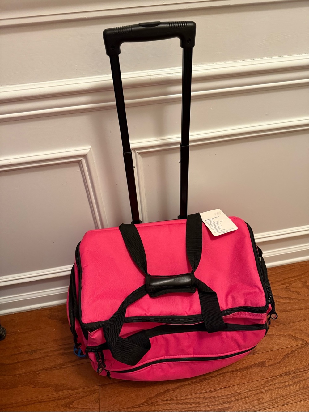 NWT Bluefig Hot Pink Wheeled  Craft Bag